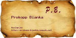 Prokopp Bianka névjegykártya